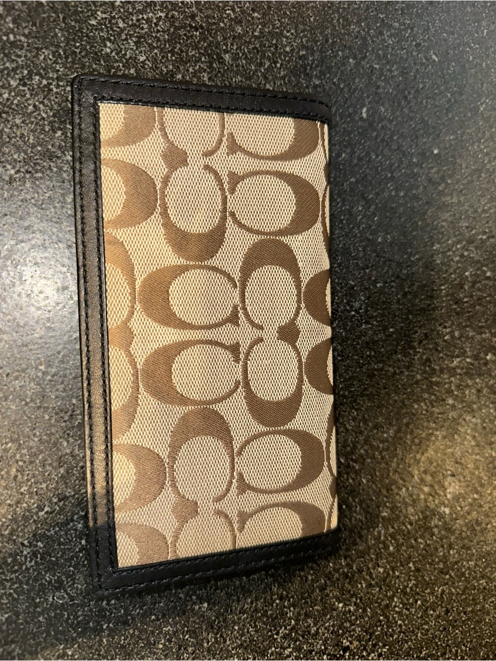 Vintage Coach Signature C canvas checkbook